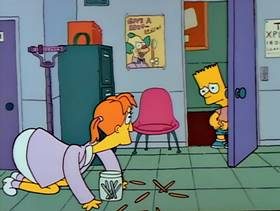 Screenshots from the 1990 Gracie Films cartoon Bart Gets an F