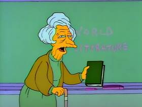 Screenshots from the 1990 Gracie Films cartoon Bart Gets an F