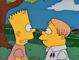 Screenshots from the 1990 Gracie Films cartoon Bart Gets an F