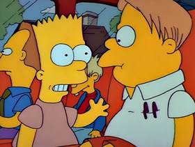 Screenshots from the 1990 Gracie Films cartoon Bart Gets an F