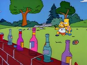 Screenshots from the 1990 Gracie Films cartoon Bart Gets an F