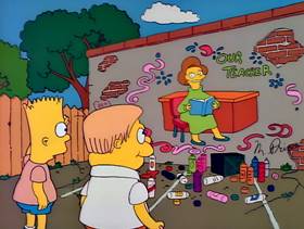 Screenshots from the 1990 Gracie Films cartoon Bart Gets an F