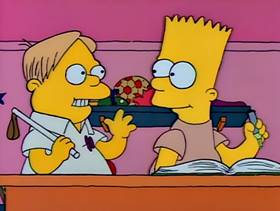 Screenshots from the 1990 Gracie Films cartoon Bart Gets an F