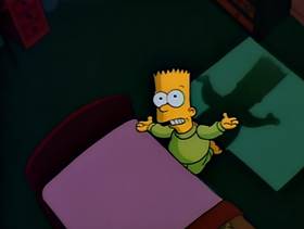 Screenshots from the 1990 Gracie Films cartoon Bart Gets an F