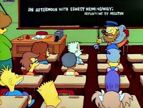 Screenshots from the 1990 Gracie Films cartoon Bart Gets an F