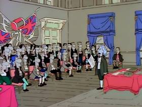 Screenshots from the 1990 Gracie Films cartoon Bart Gets an F