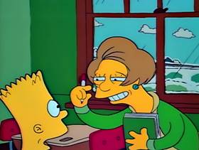 Screenshots from the 1990 Gracie Films cartoon Bart Gets an F