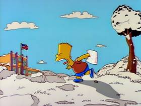 Screenshots from the 1990 Gracie Films cartoon Bart Gets an F