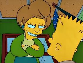 Screenshots from the 1990 Gracie Films cartoon Bart Gets an F