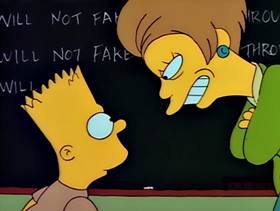 Screenshots from the 1990 Gracie Films cartoon Bart Gets an F