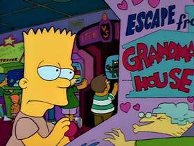 Screenshots from the 1990 Gracie Films cartoon Bart Gets an F