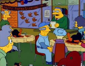 Screenshots from the 1990 Gracie Films cartoon Bart vs. Thanksgiving