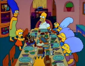 Screenshots from the 1990 Gracie Films cartoon Bart vs. Thanksgiving