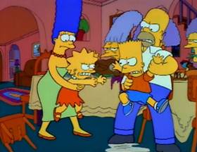 Screenshots from the 1990 Gracie Films cartoon Bart vs. Thanksgiving