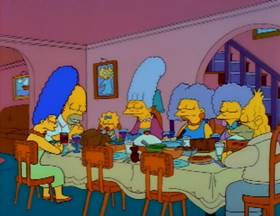 Screenshots from the 1990 Gracie Films cartoon Bart vs. Thanksgiving