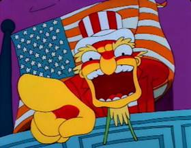 Screenshots from the 1990 Gracie Films cartoon Bart vs. Thanksgiving