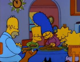 Screenshots from the 1990 Gracie Films cartoon Bart vs. Thanksgiving