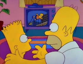 Screenshots from the 1990 Gracie Films cartoon Bart vs. Thanksgiving