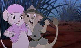 Screenshots from the 1990 Disney cartoon The Rescuers Down Under