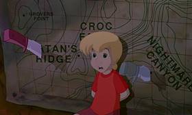 Screenshots from the 1990 Disney cartoon The Rescuers Down Under