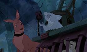 Screenshots from the 1990 Disney cartoon The Rescuers Down Under
