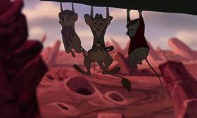 Screenshots from the 1990 Disney cartoon The Rescuers Down Under