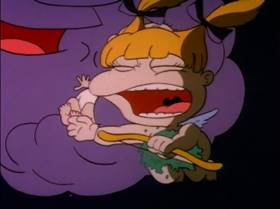 Screenshots from the 1991 Klasky Csupo cartoon Slumber Party