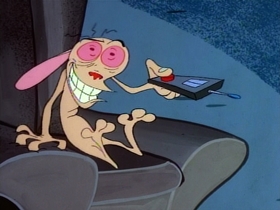 Screenshots from the 1991 Spumco cartoon The Big Shot