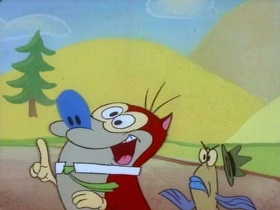 Screenshots from the 1991 Spumco cartoon The Big Shot