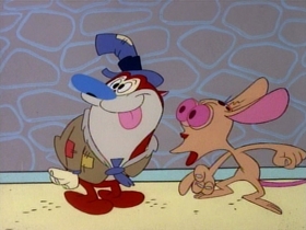 Screenshots from the 1991 Spumco cartoon The Big Shot