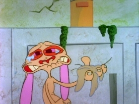 Screenshots from the 1991 Spumco cartoon The Big Shot