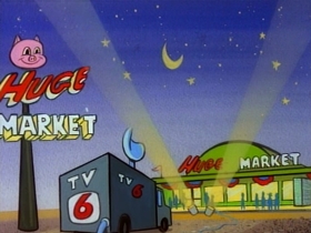 Screenshots from the 1991 Spumco cartoon The Big Shot