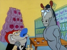 Screenshots from the 1991 Spumco cartoon The Big Shot