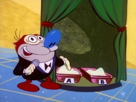 Screenshots from the 1991 Spumco cartoon The Big Shot