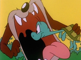 Screenshots from the 1991 Warner Bros. Television cartoon The Dog the Turtle Story