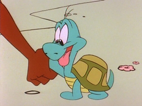 Screenshots from the 1991 Warner Bros. Television cartoon The Dog the Turtle Story
