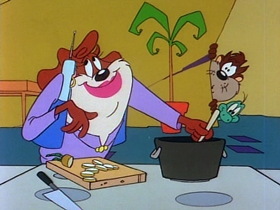 Screenshots from the 1991 Warner Bros. Television cartoon The Dog the Turtle Story