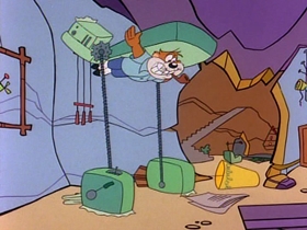 Screenshots from the 1991 Warner Bros. Television cartoon The Dog the Turtle Story