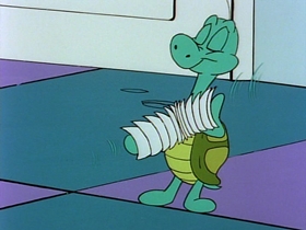 Screenshots from the 1991 Warner Bros. Television cartoon The Dog the Turtle Story