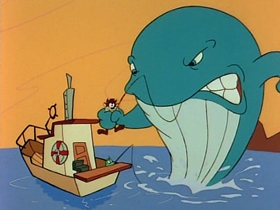 Screenshots from the 1991 Warner Bros. Television cartoon The Dog the Turtle Story