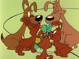 Screenshots from the 1991 Warner Bros. Television cartoon The Dog the Turtle Story