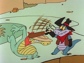 Screenshots from the 1991 Warner Bros. Television cartoon The Dog the Turtle Story