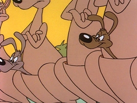 Screenshots from the 1991 Warner Bros. Television cartoon The Dog the Turtle Story