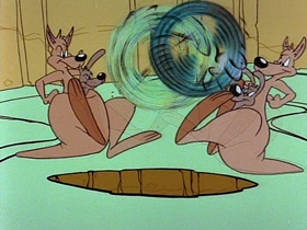 Screenshots from the 1991 Warner Bros. Television cartoon The Dog the Turtle Story