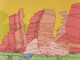 Screenshots from the 1991 Warner Bros. Television cartoon The Dog the Turtle Story