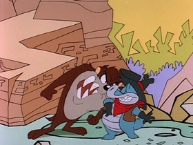 Screenshots from the 1991 Warner Bros. Television cartoon The Dog the Turtle Story