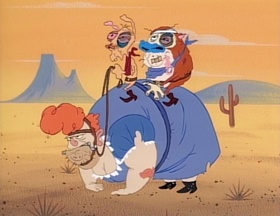 Screenshots from the 1992 Spumco cartoon Out West