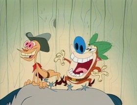 Screenshots from the 1992 Spumco cartoon Out West