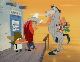 Screenshots from the 1992 Spumco cartoon Out West