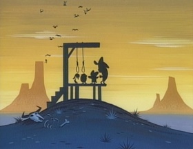 Screenshots from the 1992 Spumco cartoon Out West
